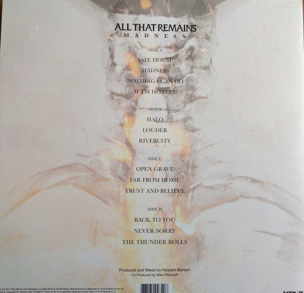 All That Remains - Madness - Mint- 2 LP Record 2017 Razor & Tie White And Gray Marbled Vinyl & Download - Rock / Metalcore - Shuga Records