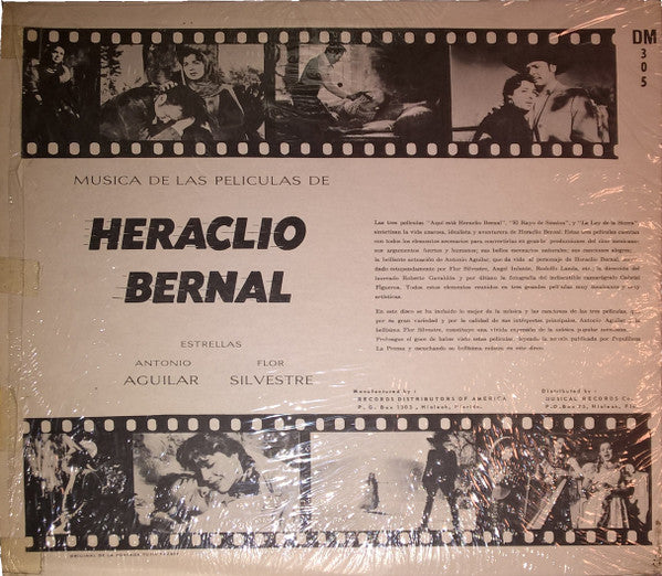 Flor Silvestre / Antonio Aguilar - Música De Las Películas De Heraclio Bernal - VG+ LP Record 1958 Musart USA Original Vinyl - Latin / Ranchera / Corrido - Shuga Records