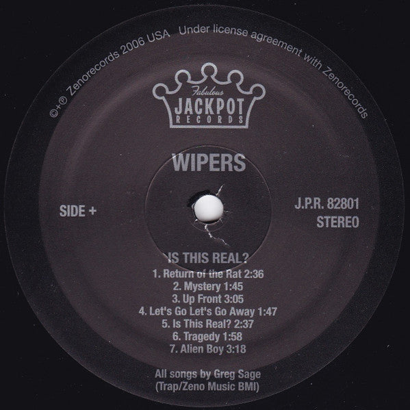 Wipers - Is This Real? (1979) - VG+ LP Record 2014 Jackpot Vinyl - Alternative Rock / Punk - Shuga Records