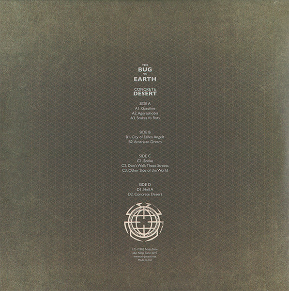 The Bug Vs Earth - Concrete Desert - Mint- 3 LP Record 2017 Ninja Tune White And Black/Grey And Black/Red 180 gram Vinyl - Drone / Dub / Doom / Abstract