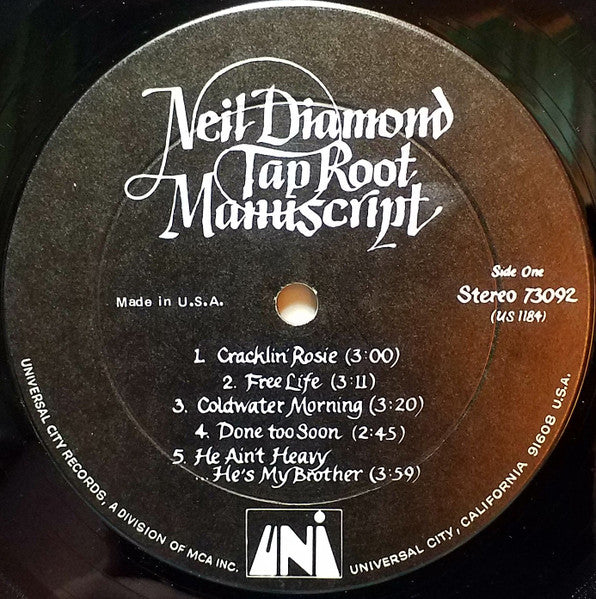Neil Diamond - Tap Root Manuscript - VG+ LP Record 1970 UNI USA Vinyl, OIS & Booklet - Soft Rock / Folk Rock - Shuga Records