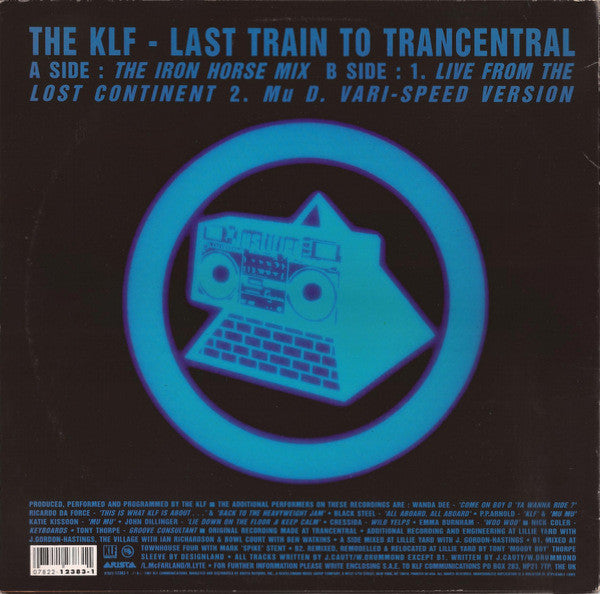 The KLF – Last Train To Trancentral (Live From The Lost Continent) - VG+ 12" Single Record 1991 Arista USA Vinyl - House / Ambient - Shuga Records