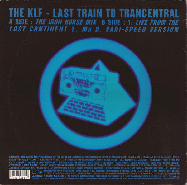 The KLF – Last Train To Trancentral (Live From The Lost Continent) - VG+ 12" Single Record 1991 Arista USA Vinyl - House / Ambient