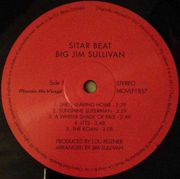 Big Jim Sullivan - Sitar Beat (1967) - Mint- LP Record 2017 Music On Vinyl Europe 180 gram Vinyl - Jazz / Lounge / Psychedelic - Shuga Records