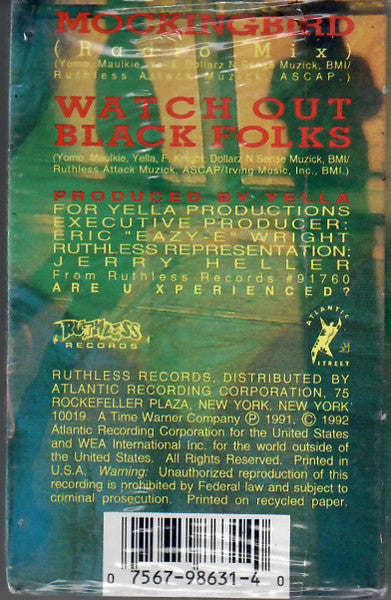 Yomo & Maulkie - Mockingbird - VG+ Cassette Single 1992 Ruthless Atlantic USA Tape - Hip Hop - Shuga Records