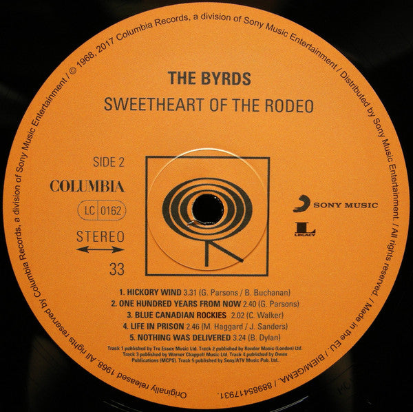 The Byrds - Sweetheart Of The Rodeo (1968) - Mint- LP Record 2017 Columbia Europe 180 gram Vinyl - Classic Rock / Folk Rock - Shuga Records