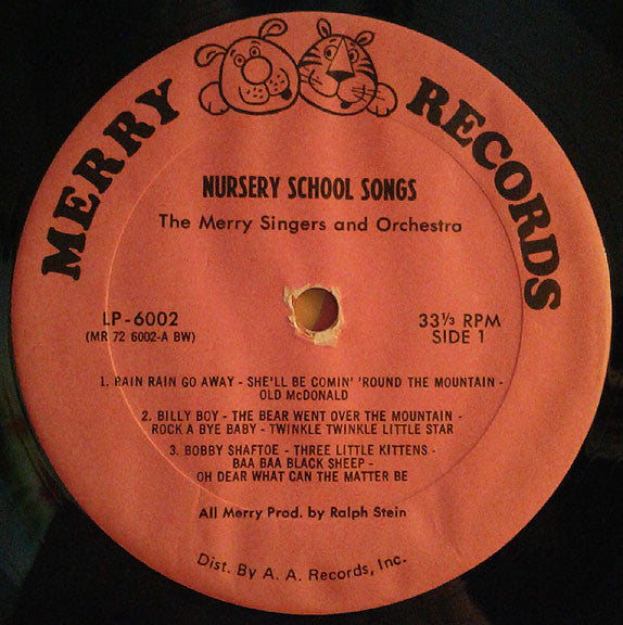 The Merry Singers And Orchestra - Nursery School Songs - Rain Rain Go Away - VG+ LP Record 1972 Merry USA Vinyl - Children's - Shuga Records