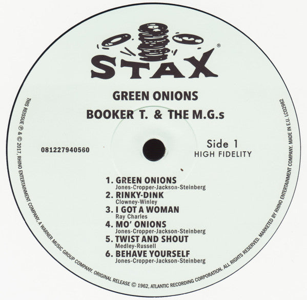 Booker T. & The M.G.'s - Green Onions (1962) - New LP Record 2017 Stax Mono 180 gram Vinyl - Soul / Funk - Shuga Records