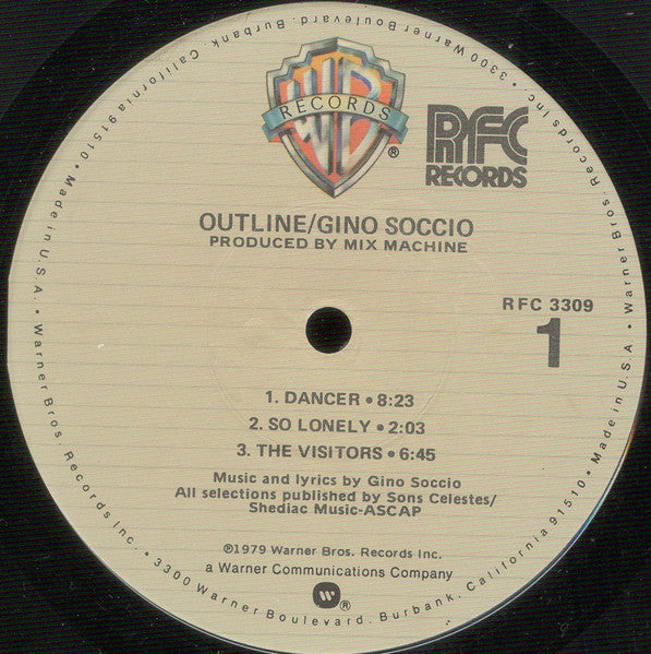 Gino Soccio - Outline - VG+ LP Record 1979 Warner RFC USA Original Vinyl - Disco / Funk - Shuga Records