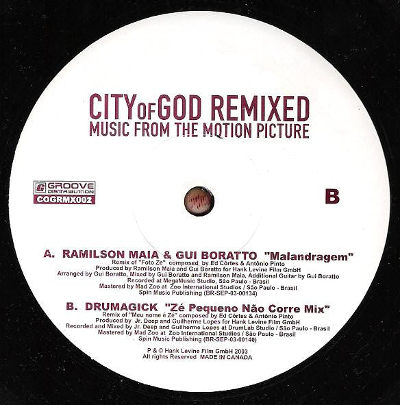 Ramilson Maia & Gui Boratto / Drumagick - City Of God Remixed (Music From The Motion Picture) - New 12" Single Record 2003 Hank Levine Film Germany Vinyl - Drum n Bass - Shuga Records