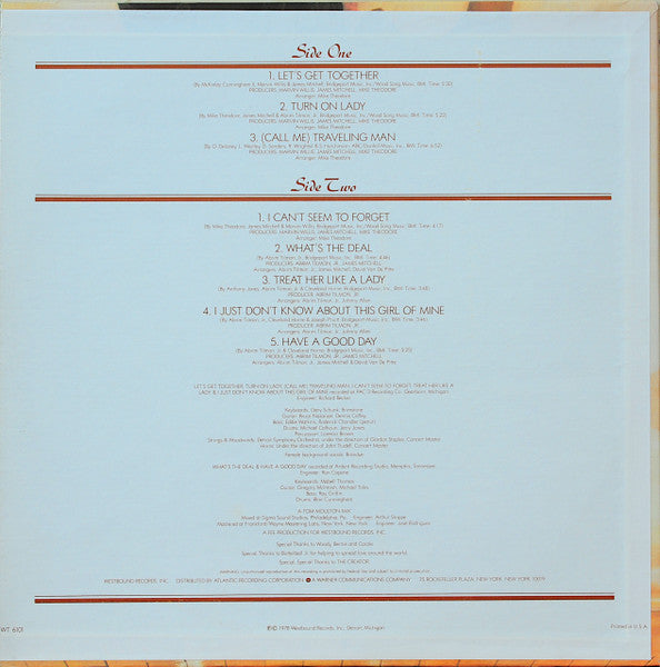 Detroit Emeralds - Let's Get Together - VG+ LP Record 1978 Westbound USA Vinyl - Disco / Funk / Soul - Shuga Records