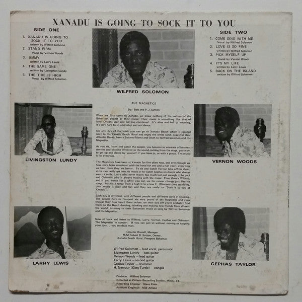 Wilfred Solomon & The Magnetics - At The Fabulous Xanadu Beach Hotel - VG+ LP Record 1970s Xanadu Bahamas Vinyl - Junkanoo / Funk / Disco - Shuga Records