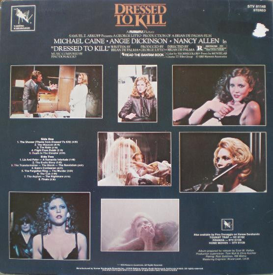 Pino Donaggio - Dressed To Kill (Original Motion Picture) - Mint- LP Record 1980 Varèse Sarabande USA Vinyl - Soundtrack - Shuga Records