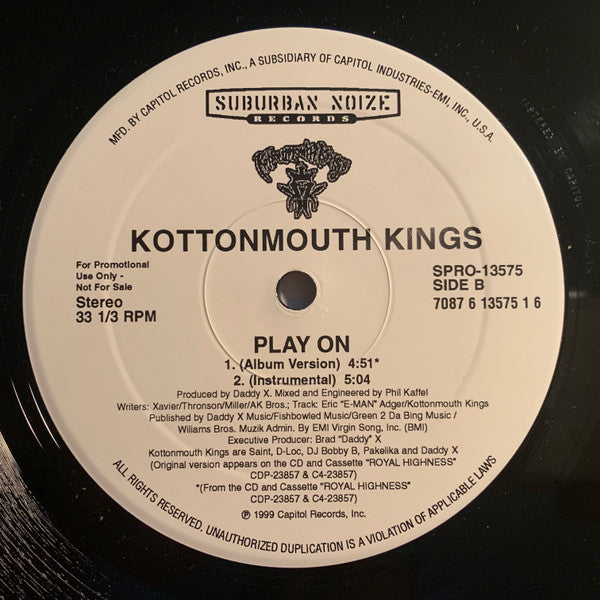 Kottonmouth Kings - Dog's Life (Remix) - VG+ 12" Single Record 1999 Capitol Suburban Noize USA Promo Vinyl - Hip Hop - Shuga Records