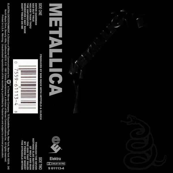 Metallica - Metallica - VG+ Cassette 1991 Elektra USA Tape - Rock / Heavy Metal - Shuga Records