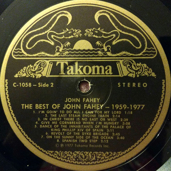 John Fahey - The Best Of John Fahey 1959 - 1977 - Mint- LP Record 1977 Takoma USA Original Vinyl - Folk / Blues / Acoustic - Shuga Records