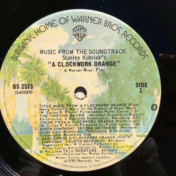 Various - Stanley Kubrick's A Clockwork Orange (1971) - VG+ (vg- cover) LP Record 1976 Warner USA Vinyl - Soundtrack / Experimental - Shuga Records