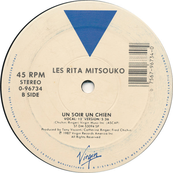 Les Rita Mitsouko - Andy / Un Soir Un Chien - Mint- 12" Single Record 1987 Virgin USA Vinyl - Disco / Funk / Synth-pop