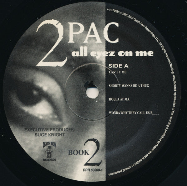 2Pac - All Eyez On Me (1996) - VG+ 4 LP Record 2001 Death Row USA RARE Vinyl - Hip Hop / G-Funk - Shuga Records