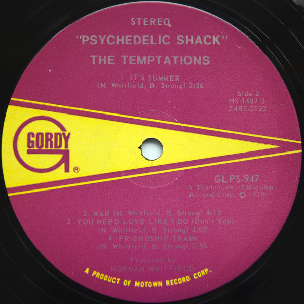 The Temptations - Psychedelic Shack - VG+ LP Record 1970 Gordy USA Original Vinyl - Soul / Funk - Shuga Records