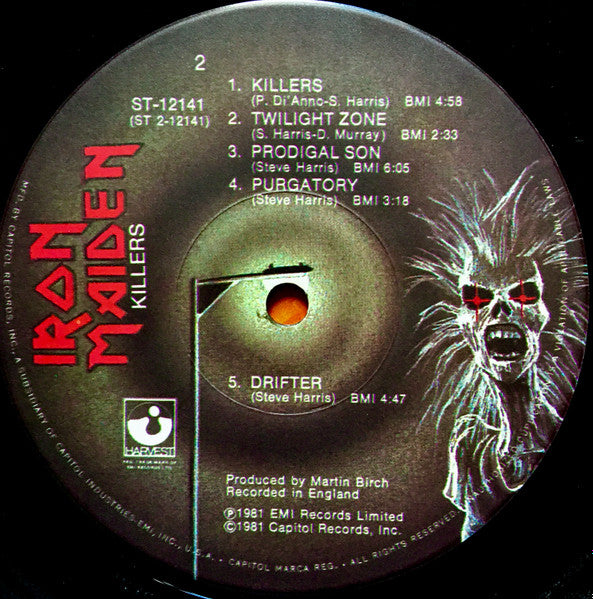 Iron Maiden - Killers - VG+ LP Record 1981 Harvest USA Original Vinyl - Heavy Metal - Shuga Records