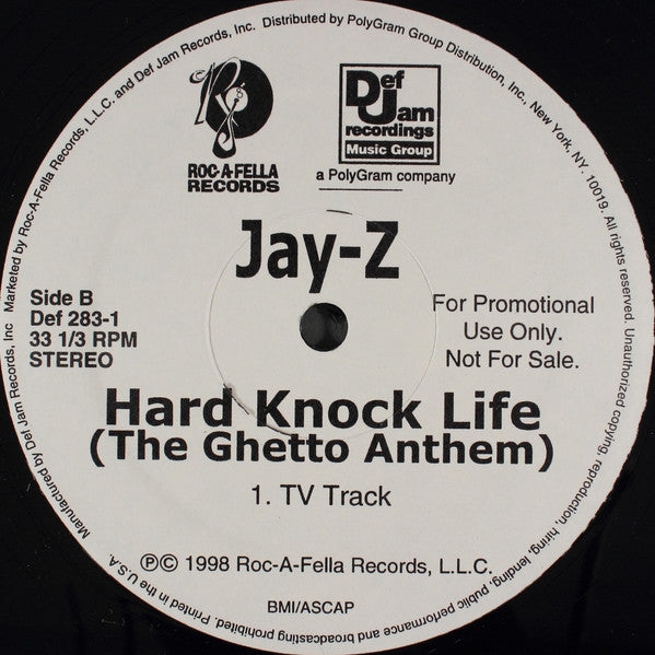 Jay-Z - Hard Knock Life (The Ghetto Anthem) - VG+ 12" Single Record 1998 Roc-A-Fella USA Promo Vinyl - Hip Hop - Shuga Records