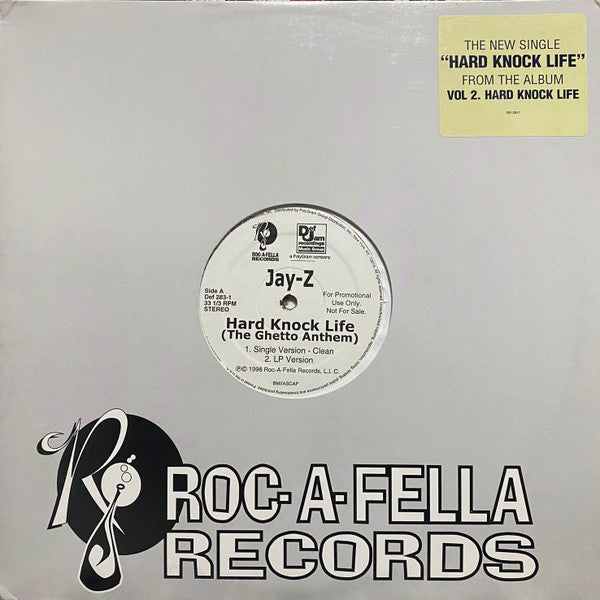 Jay-Z - Hard Knock Life (The Ghetto Anthem) - VG+ 12" Single Record 1998 Roc-A-Fella USA Promo Vinyl - Hip Hop - Shuga Records