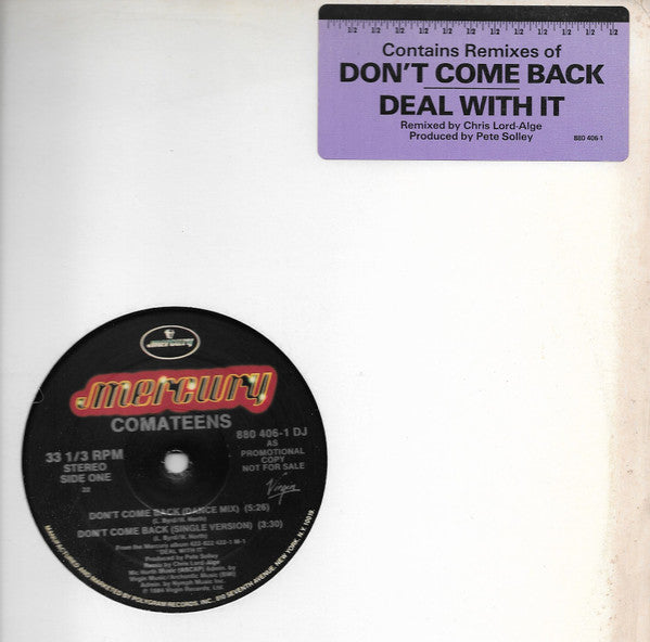 Comateens - Don't Come Back - Mint- 12" Single Record 1984 Mercury USA Promo Vinyl - Electro / Synth-pop - Shuga Records