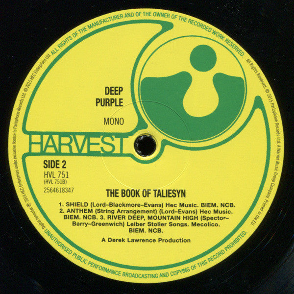 Deep Purple - The Book Of Taliesyn (1968) - Mint- LP Record 2015 Harvest Europe Mono Vinyl - Rock - Shuga Records