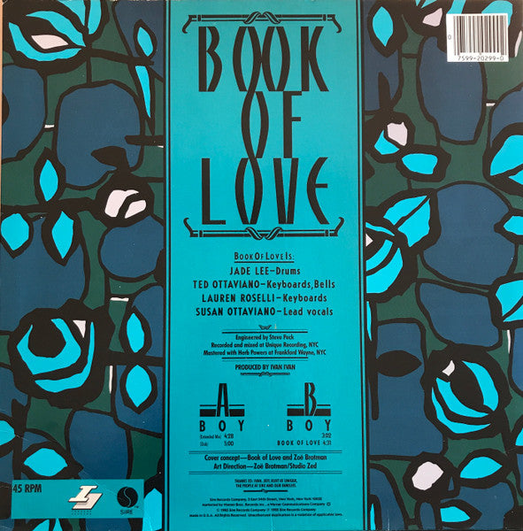 Book Of Love - Boy - VG+ 12" Single Record 1985 Sire I Square USA Vinyl - Synth-pop - Shuga Records
