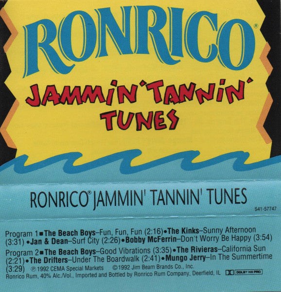 Various - Ronrico Jammin' Tannin' Tunes - Mint- Cassette 1992 CEMA Special Markets USA Tape - Rock / Surf / Pop - Shuga Records