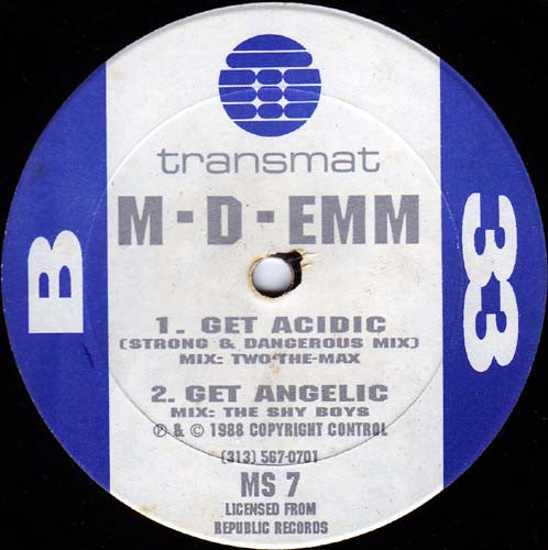 M-D-Emm - 1666 / Get Acidic - VG+ 12" Single Record 1988 Transmat USA Vinyl - Acid House / Detroit Techno - Shuga Records