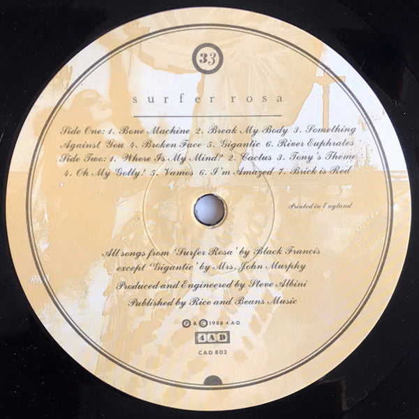 Pixies - Surfer Rosa (1988) - Mint- LP Record 2006 UK 4AD 180 gram Vinyl - Alternative Rock / Indie Rock - Shuga Records