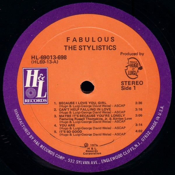 The Stylistics - Fabulous - VG+ LP Record 1976 H&L USA Vinyl - Funk / Funk - Shuga Records