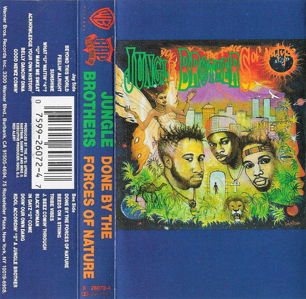 Jungle Brothers - Done By The Forces Of Nature - VG+ Cassette 1989 Warner USA Tape - Hip Hop / Boom Bap / Conscious - Shuga Records