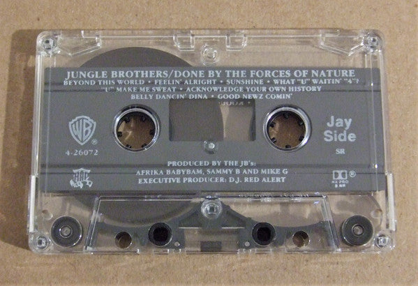 Jungle Brothers - Done By The Forces Of Nature - VG+ Cassette 1989 Warner USA Tape - Hip Hop / Boom Bap / Conscious - Shuga Records