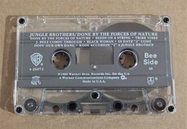 Jungle Brothers - Done By The Forces Of Nature - VG+ Cassette 1989 Warner USA Tape - Hip Hop / Boom Bap / Conscious - Shuga Records