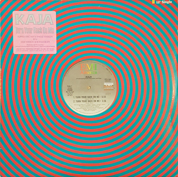 Kaja - Turn Your Back On Me - Mint- 12" Single Record 1985 EMI America USA Vinyl - Synth-pop / Hi NRG - Shuga Records