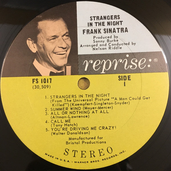 Frank Sinatra - trangers In The Night - VG+ LP Record 1966 Reprise USA Stereo Original Vinyl - Jazz / Vocal / Pop - Shuga Records
