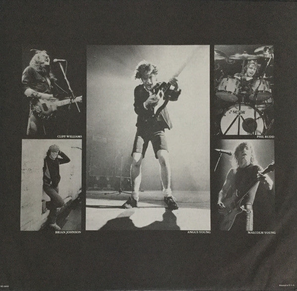 AC/DC ‎– Back In Black - VG+ LP Record 1980 Atlantic USA RL Ludwig Master Vinyl, Embossed Cover & Grey Print - Hard Rock