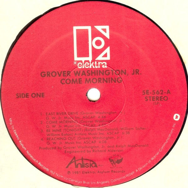 Grover Washington, Jr. - Come Morning - Mint- LP Record 1981 Elektra USA Vinyl - Smooth Jazz / Soul-Jazz - Shuga Records