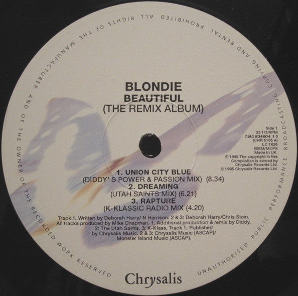 Blondie - Beautiful (The Remix Album) - Mint- 2 LP Record 1995 Chrysalis UK Vinyl - Pop / House / Euro House / Electro - Shuga Records