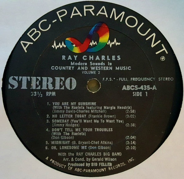 Ray Charles – Modern Sounds In Country And Western Music Volume Two - VG+ LP Record 1962 ABC-Paramount USA Stereo Vinyl - Soul / Rhythm & Blues - Shuga Records