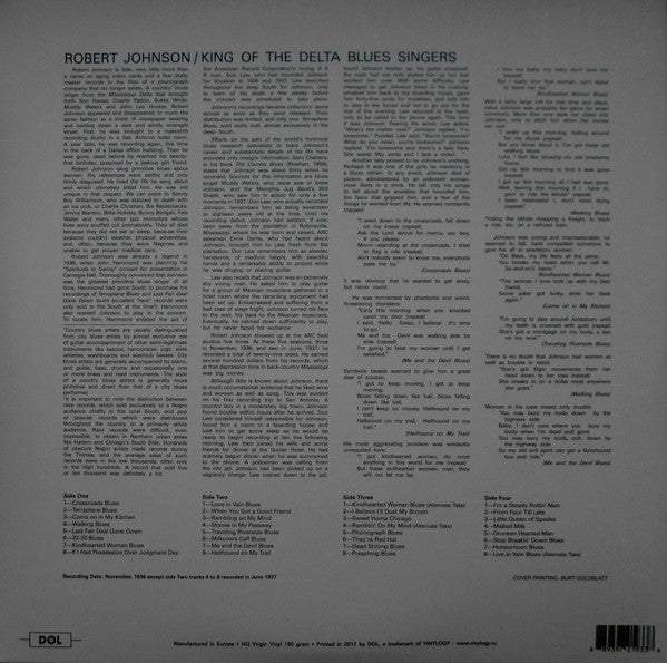 Robert Johnson ‎– King Of The Delta Blues Singers (1961) - Mint- 2 LP Record 2017 DOL 180 gram Vinyl - Delta Blues /  Country Blues - Shuga Records