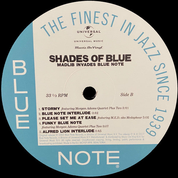 Madlib - Shades Of Blue (2003) - Mint- 2 LP Record 2017 Music On Vinyl 180 gram Vinyl - Hip Hop / Instrumental - Shuga Records