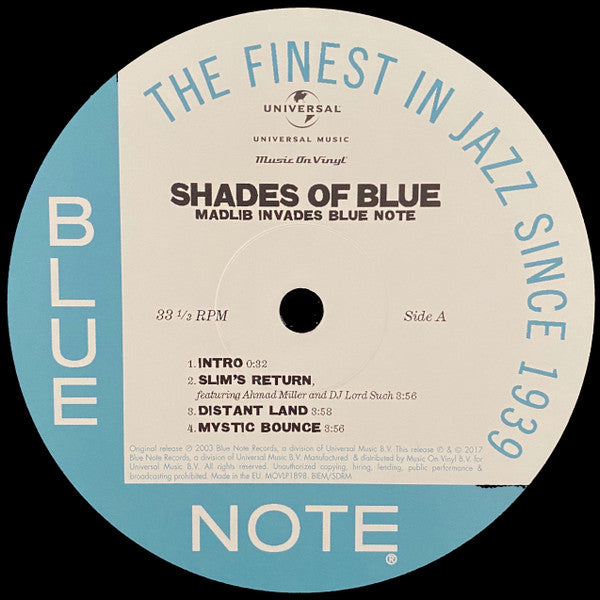 Madlib - Shades Of Blue (2003) - Mint- 2 LP Record 2017 Music On Vinyl 180 gram Vinyl - Hip Hop / Instrumental - Shuga Records