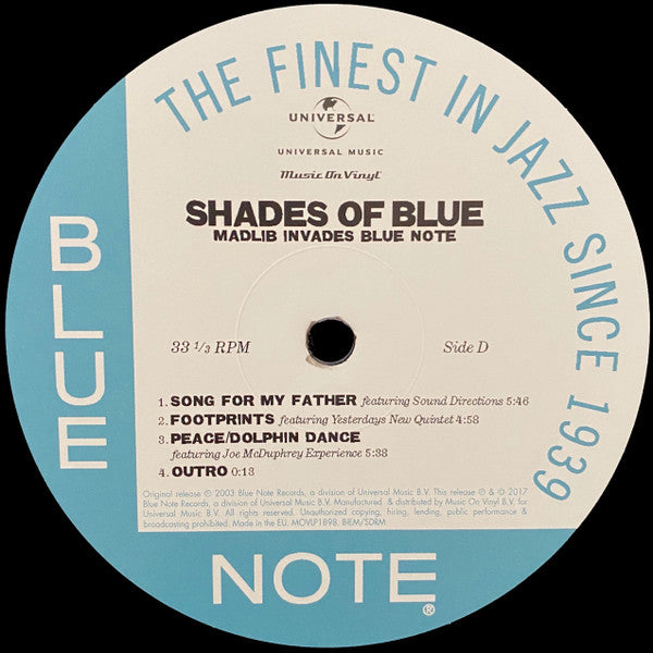 Madlib - Shades Of Blue (2003) - Mint- 2 LP Record 2017 Music On Vinyl 180 gram Vinyl - Hip Hop / Instrumental - Shuga Records