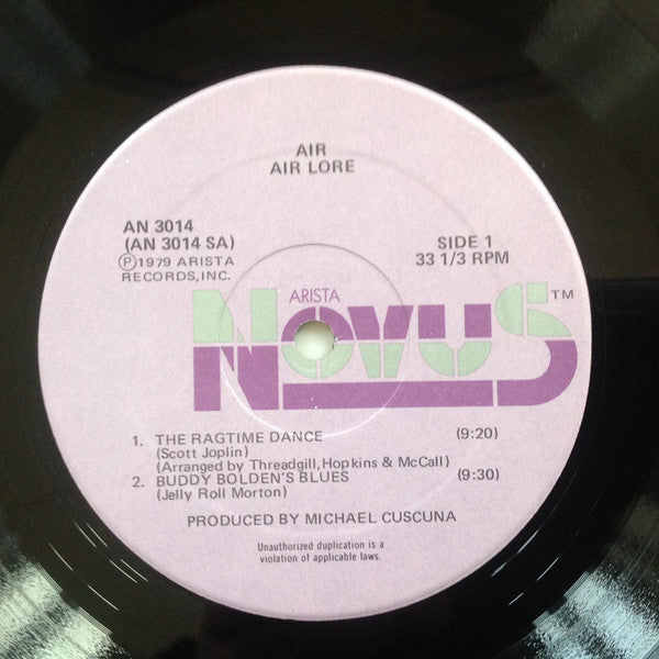 Air - Air Lore - VG+ LP Record 1979 Arista Novus USA Vinyl - Avant-garde Jazz / Free Improvisation