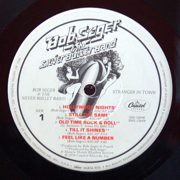 Bob Seger & The Silver Bullet Band - Stranger In Town - Mint- LP Record 1978 Capitol USA Vinyl, Inner & Poster - Rock & Roll / Soft Rock / Classic Rock - Shuga Records