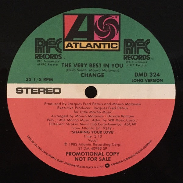 Change - The Very Best In You - Mint- 12" Single Record 1982 Atlantic RFC USA Promo Vinyl - Soul / Boogie / Disco - Shuga Records